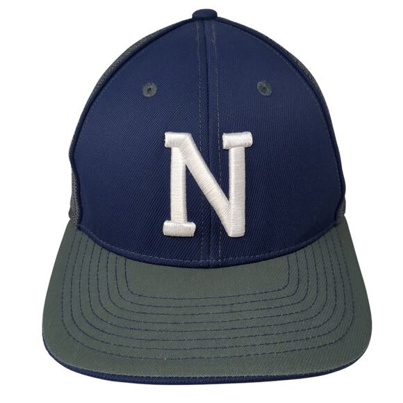 Letter N Fitted Trucker Hat Multi 7 3/8 Embroidered Colorblock Mesh Back - Picture 1 of 10